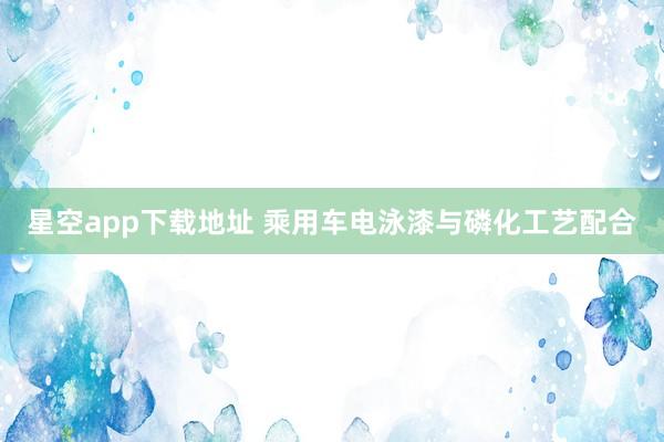 星空app下载地址 乘用车电泳漆与磷化工艺配合