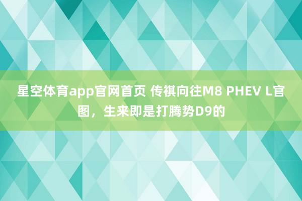 星空体育app官网首页 传祺向往M8 PHEV L官图,生来即是打腾势D9的