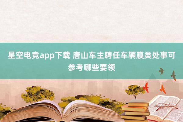 星空电竞app下载 唐山车主聘任车辆膜类处事可参考哪些要领