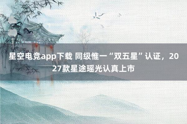 星空电竞app下载 同级惟一“双五星”认证,2027款星途瑶光认真上市