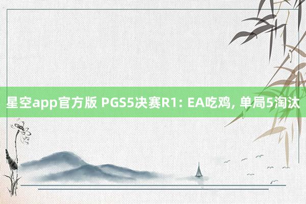 星空app官方版 PGS5决赛R1: EA吃鸡, 单局5淘汰