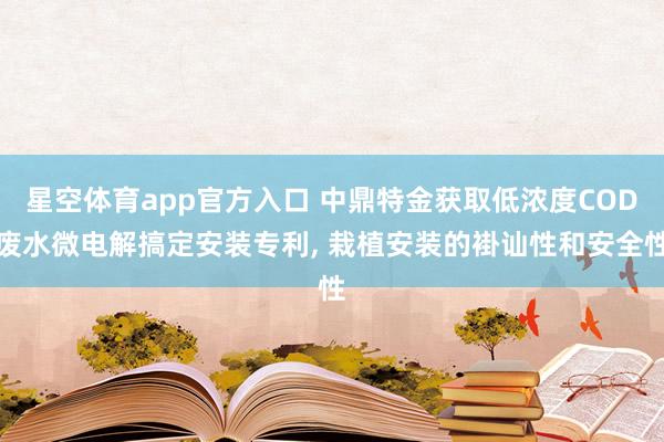 星空体育app官方入口 中鼎特金获取低浓度COD废水微电解搞定安装专利, 栽植安装的褂讪性和安全性