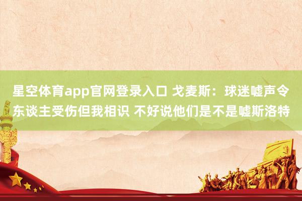 星空体育app官网登录入口 戈麦斯:球迷嘘声令东谈主受伤但我相识 不好说他们是不是嘘斯洛特