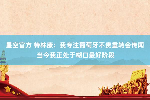 星空官方 特林康:我专注葡萄牙不贵重转会传闻 当今我正处于糊口最好阶段