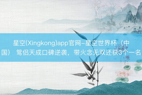 星空(Xingkong)app官网-星空世界杯(中国) 鸳侣天成口碑逆袭,带火念无双还获3个一名